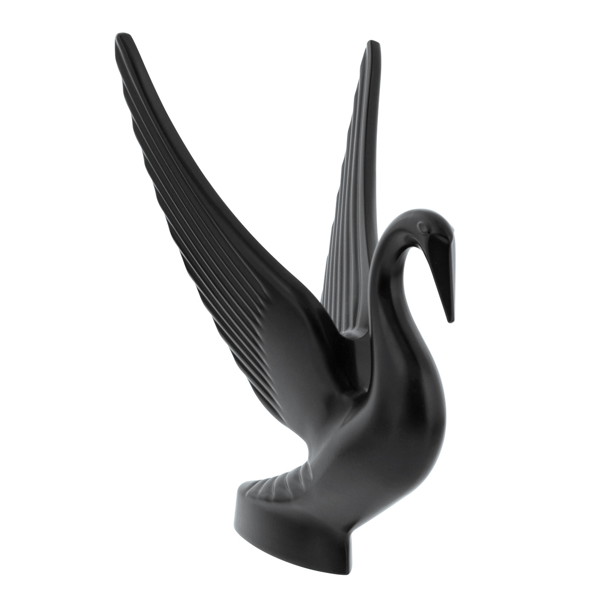 Die-Cast Swan Hood Ornament - Matte Black - Thumbnail 2