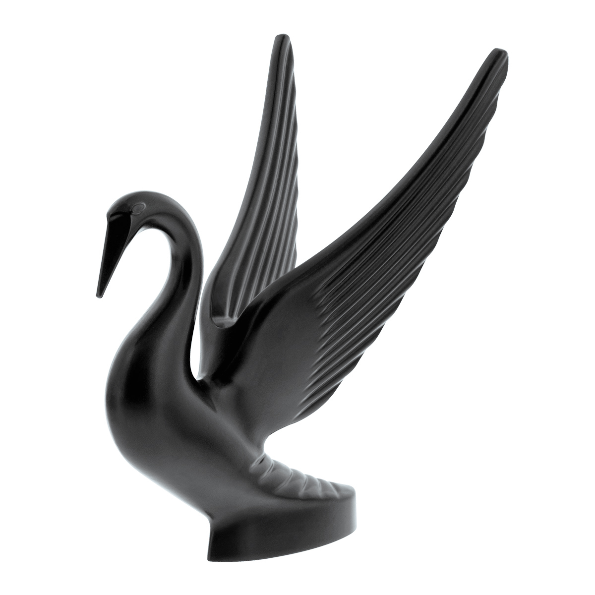 Die-Cast Swan Hood Ornament - Matte Black - Thumbnail 8