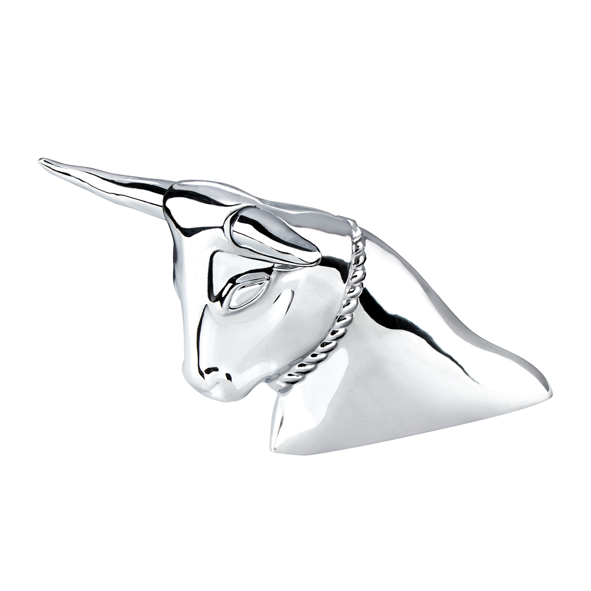 Die-Cast Long Horn Bull Hood Ornament - Chrome - Thumbnail 8