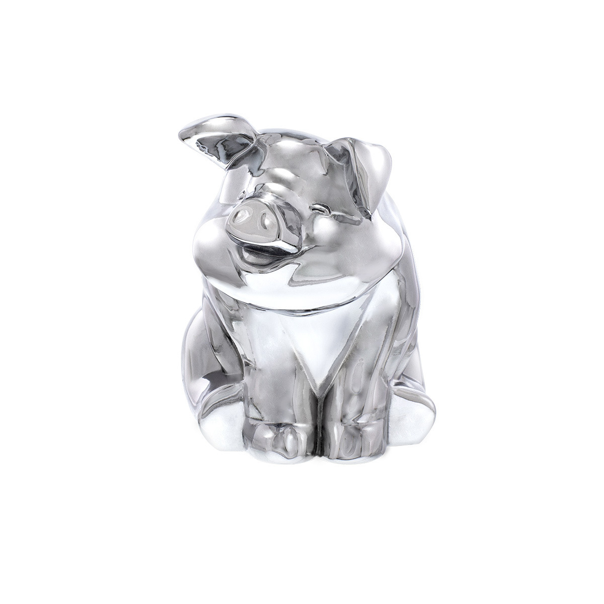 Die-Cast Sitting Pig Hood Ornament - Chrome - Thumbnail 8