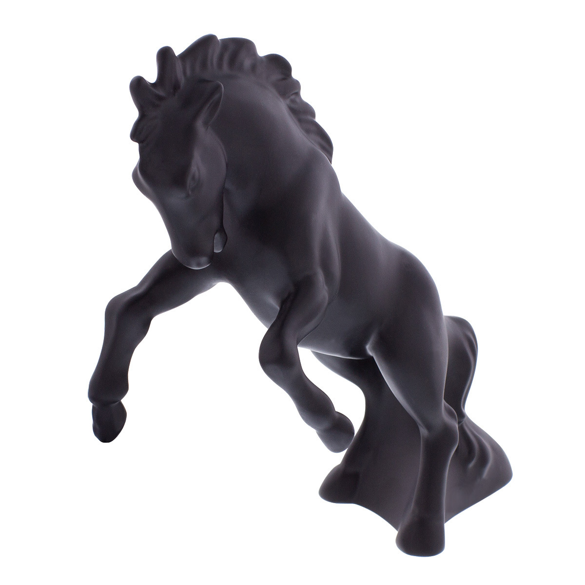 Die-Cast Fighting Stallion Hood Ornament - Matte Black - Thumbnail 6