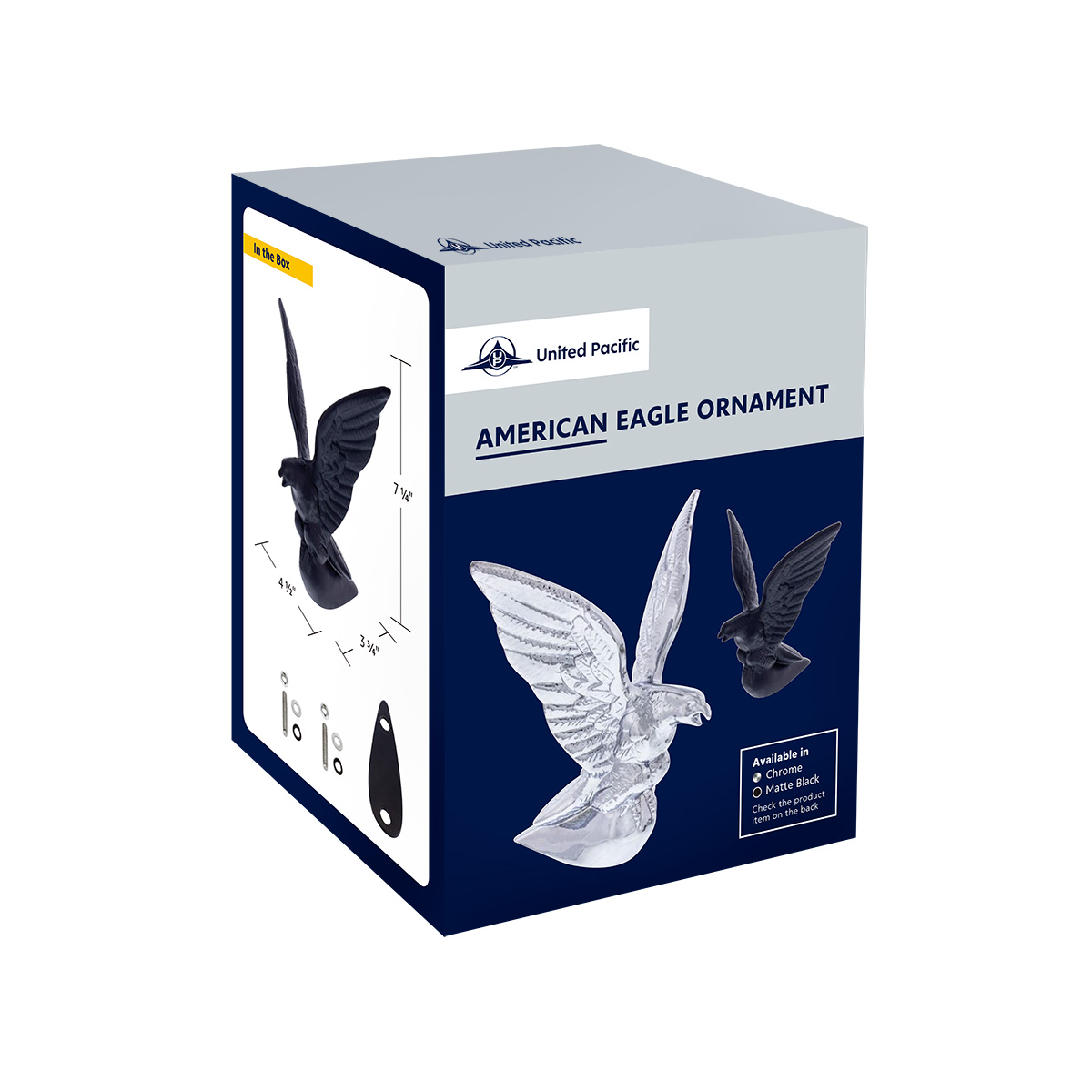 Die-Cast American Eagle Hood Ornament - Matte Black - Thumbnail 5