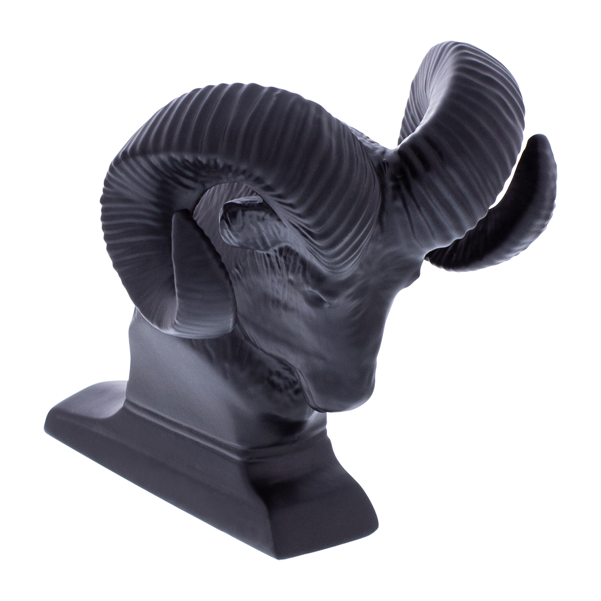 Die-Cast Bighorn Hood Ornament - Matte Black - Thumbnail 3