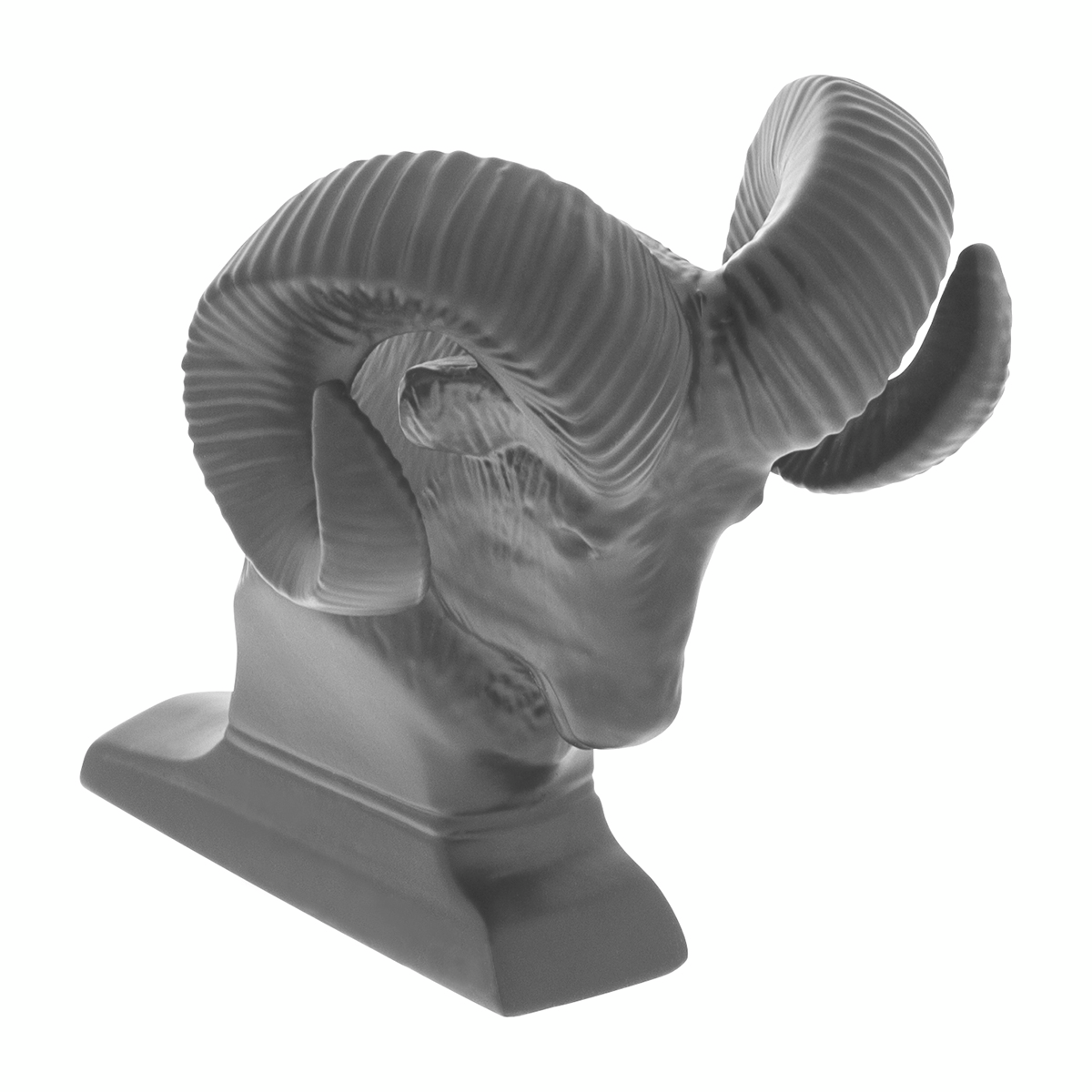 Die-Cast Bighorn Hood Ornament - Matte Black - Thumbnail 6