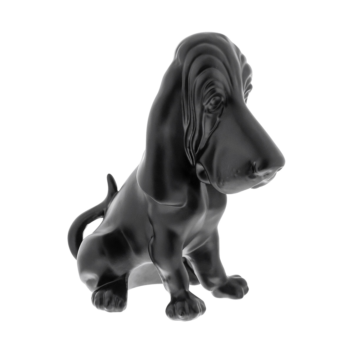 Die-Cast Bassett Hound Hood Ornament - Matte Black - Thumbnail 3
