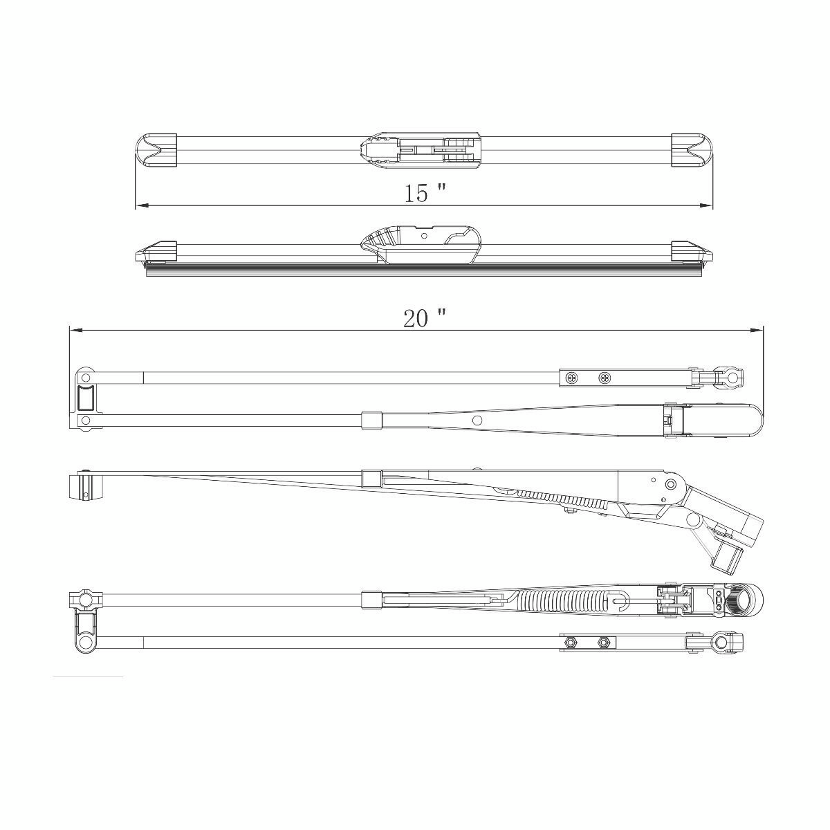 Wiper Arm Assembly With Wiper Blade For 2007-2020 Kenworth W900-Passenger - Thumbnail 11