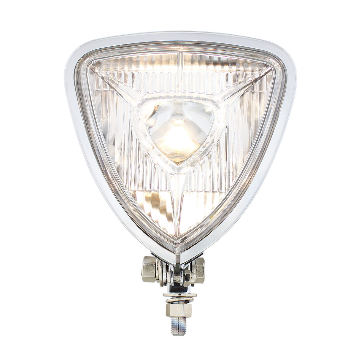 Triangle Headlight With Chrome Housing & Flat Back - Thumbnail 5