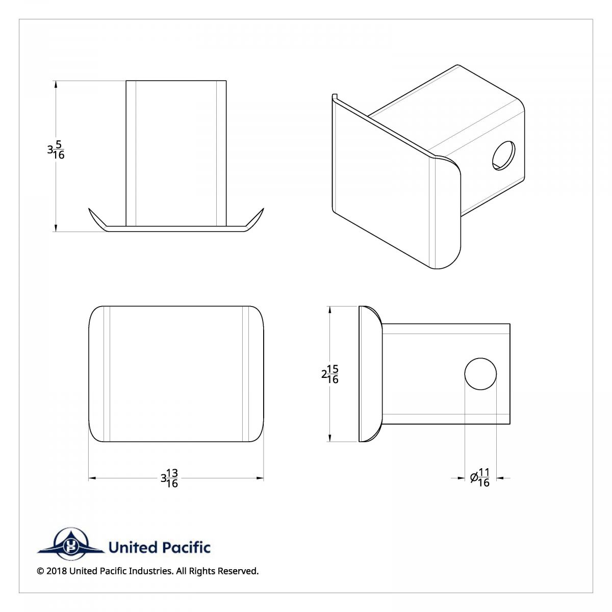 Matte Black Plastic Hitch Cover For 2" X 2" Trailer Hitch Receivers - Thumbnail 6