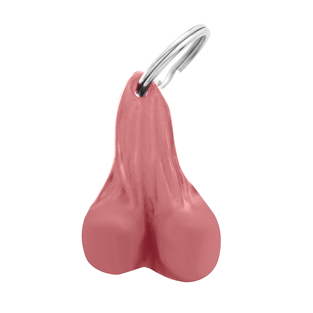 2.5" Small Plastic Low-Hanging Balls Novelty Keychain - Pink - Thumbnail 2