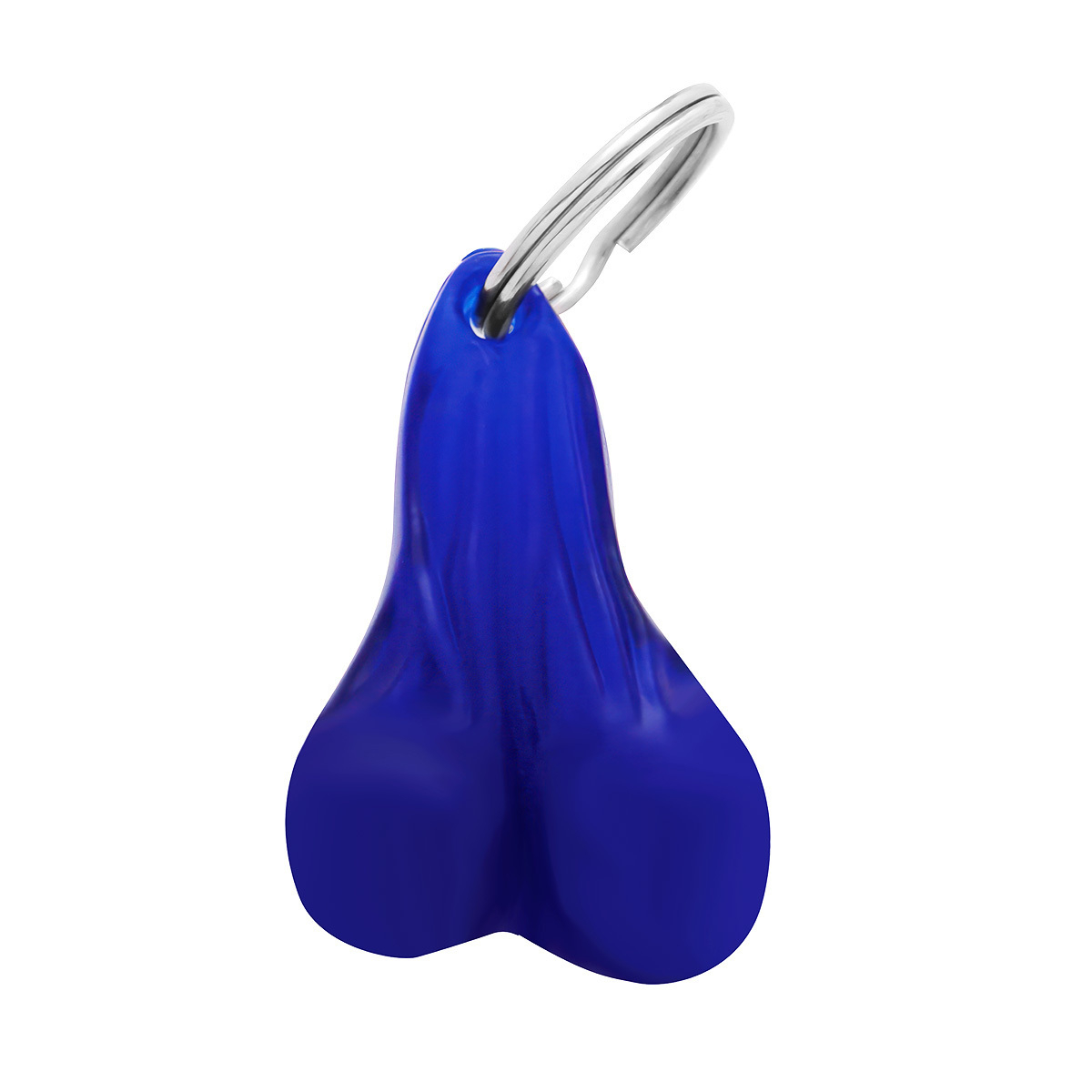 2.5" Small Plastic Low-Hanging Balls Novelty Keychain - Blue - Thumbnail 2