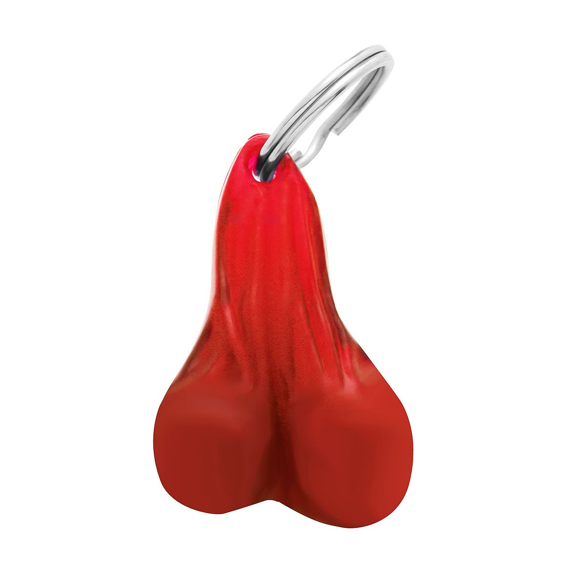 2.5" Small Plastic Low-Hanging Balls Novelty Keychain - Red