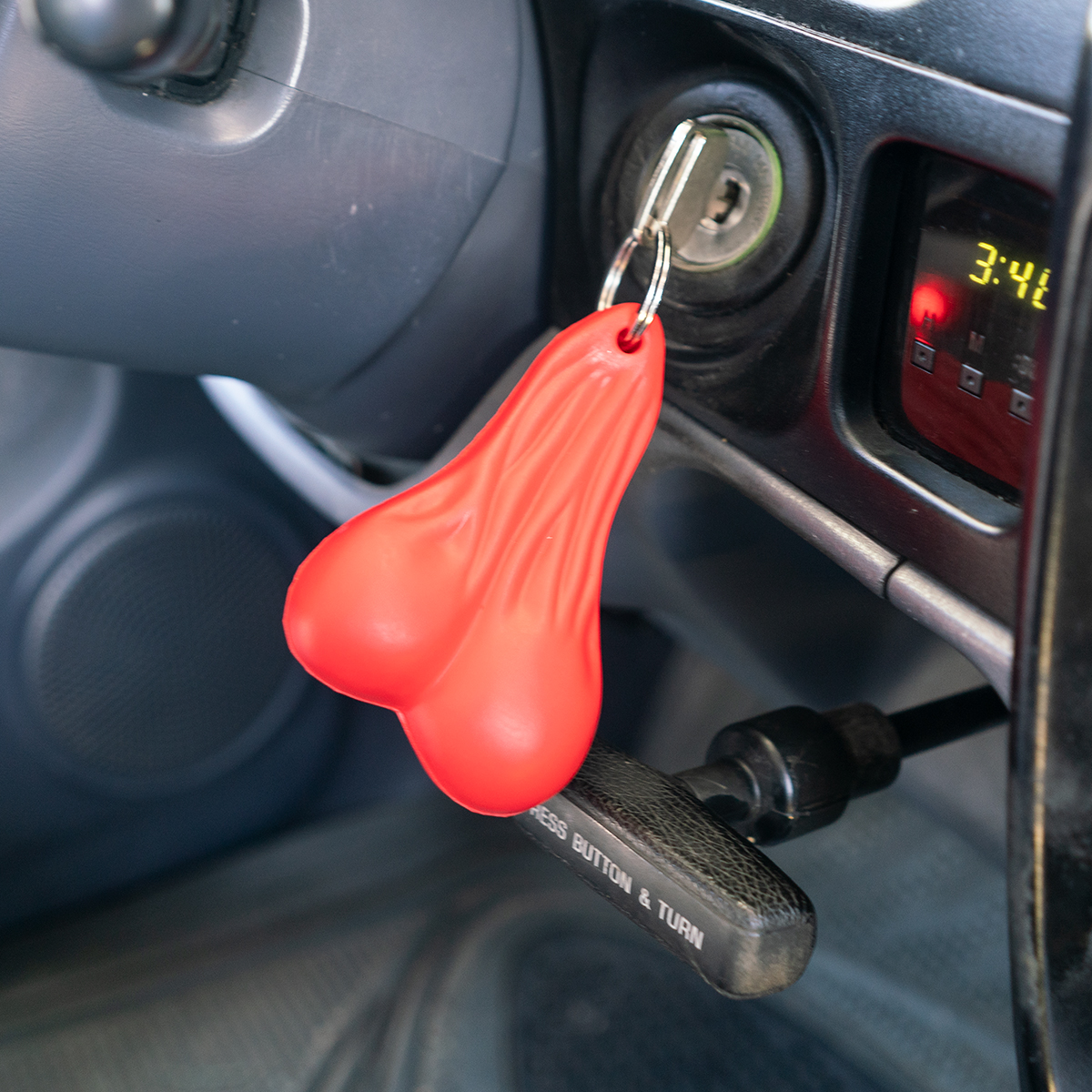 4-1/4" Stress Ballz Novelty Keychain - Red - Thumbnail 3