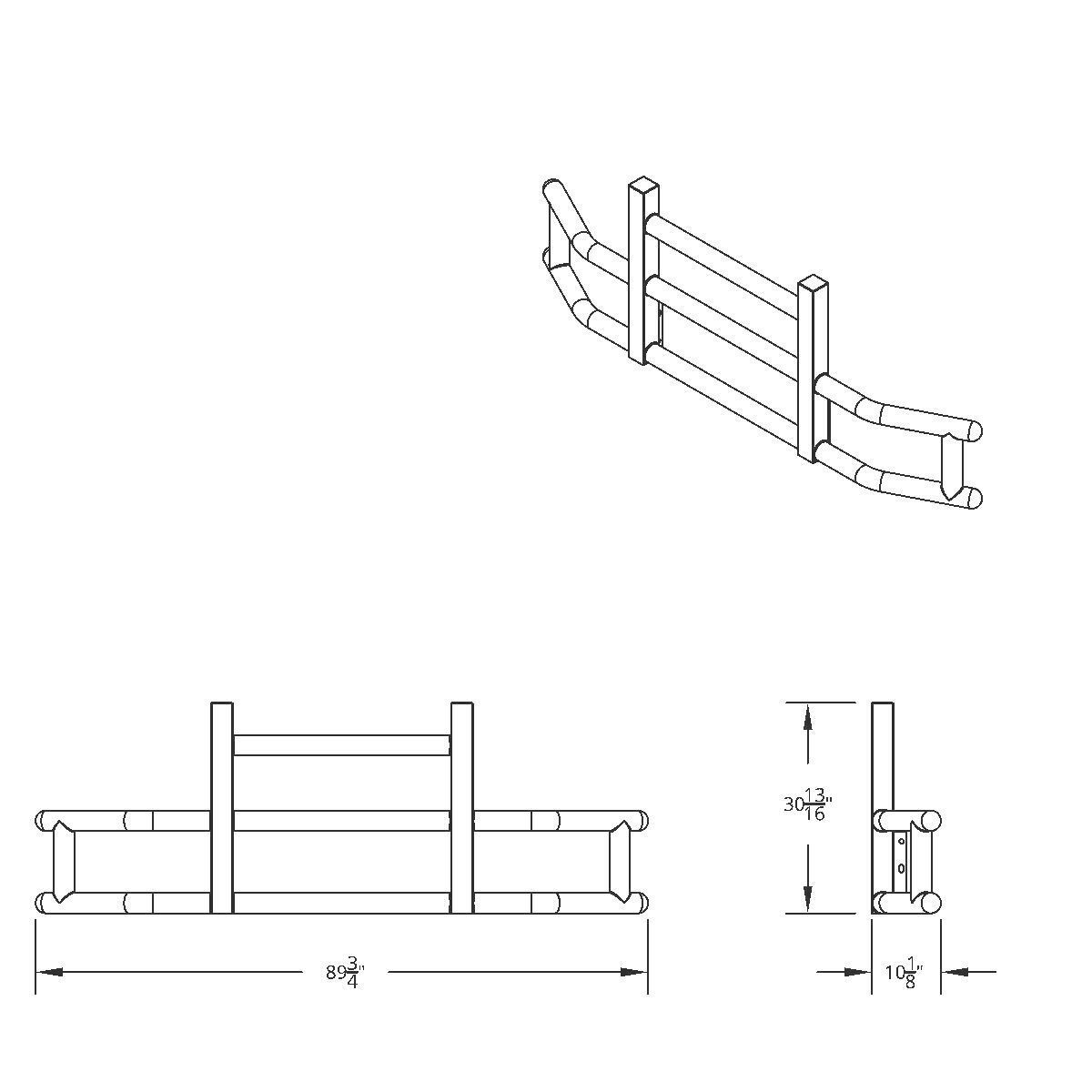 HighwayShield I25-304 Stainless Steel Grille Guard & Bracket Kit For 2008-2017 Freightliner Cascadia - Thumbnail 8
