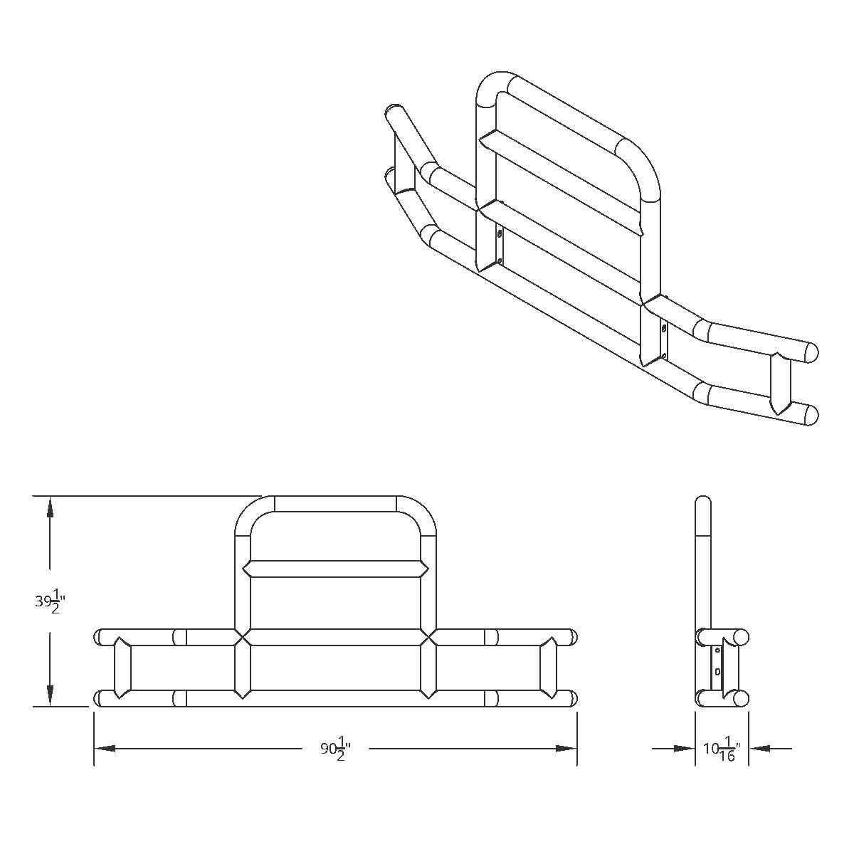 HighwayShield I85-304 Stainless Steel Grille Guard & Bracket Kit For 2022-2025 Peterbilt 579 & Kenworth T680 - Thumbnail 9