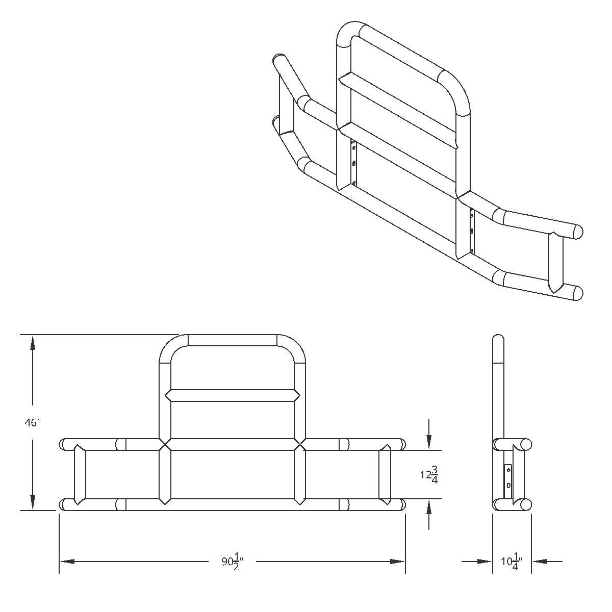 HighwayShield I85 R-304 Stainless Steel Grille Guard & Bracket Kit 2013-2021 Kenworth T680 - Thumbnail 9