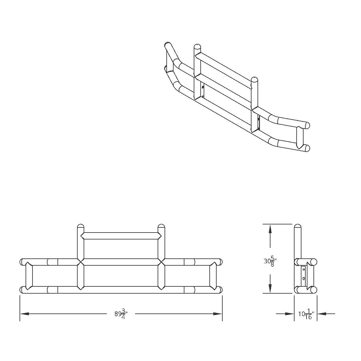 HighwayShield I20-304 Stainless Steel Grille Guard & Bracket Kit For International LT (2018-2025) - Thumbnail 9