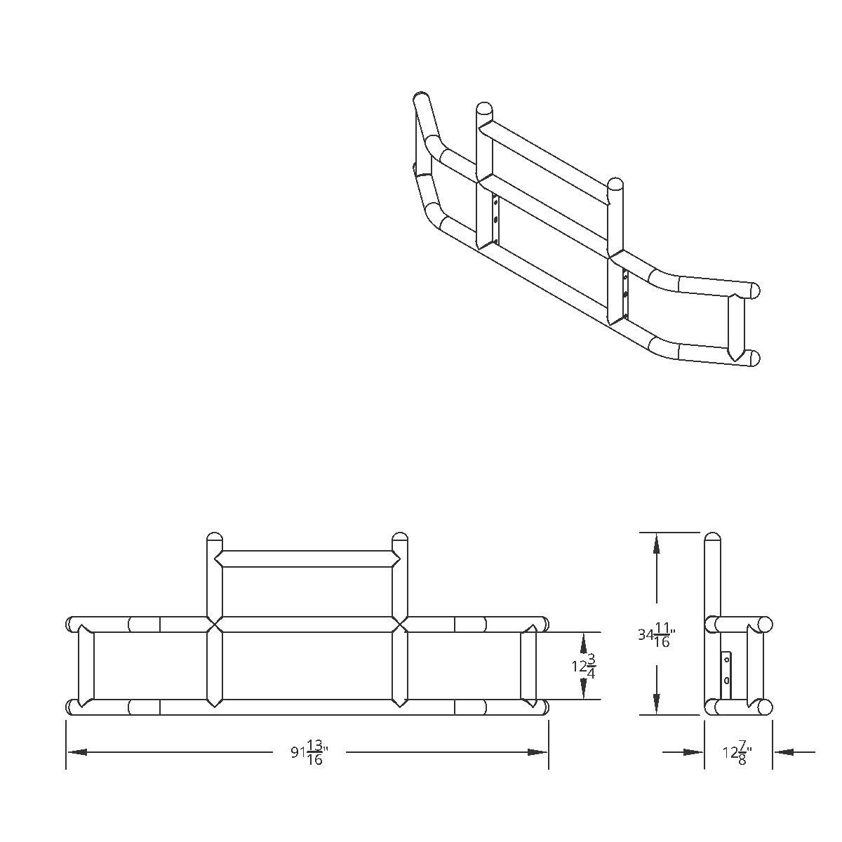 HighwayShield I20 R-304 Stainless Steel Grille Guard & Bracket Kit For 2012-2021 Peterbilt 579 - Thumbnail 9