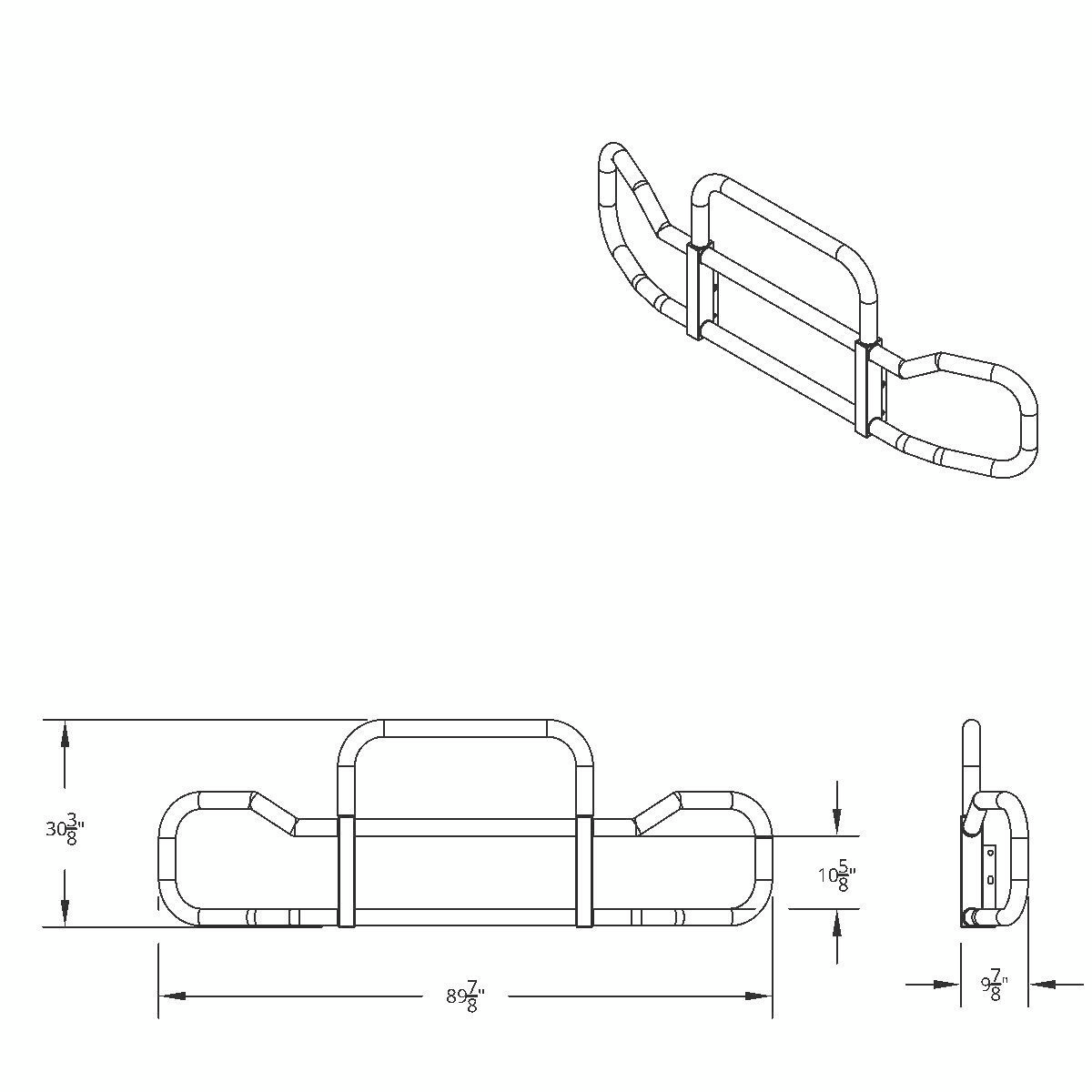 HighwayShield I40-304 Stainless Steel Grille Guard & Bracket Kit For 2012-2021 Peterbilt 579 - Thumbnail 8
