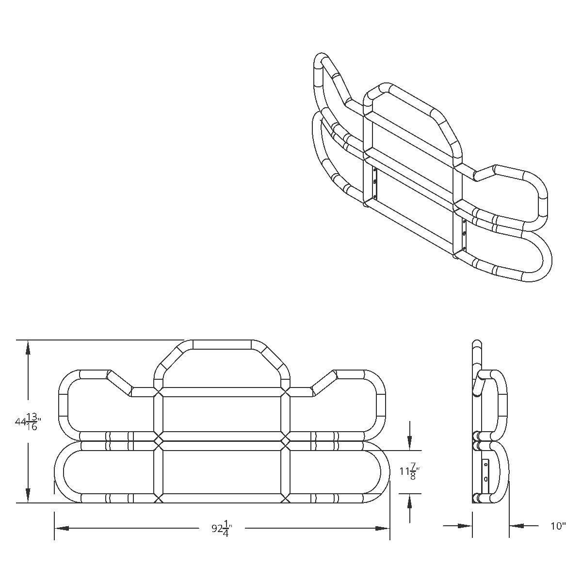 HighwayShield I95-304 Stainless Steel Grille Guard & Bracket Kit For 2012-2021 Peterbilt 579 - Thumbnail 9