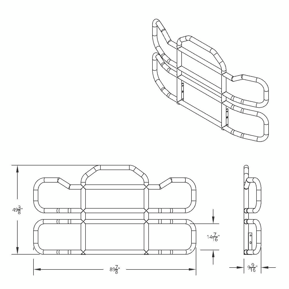 HighwayShield I95 R-304 Stainless Steel Grille Guard & Bracket Kit For 2022-2025 Peterbilt 579 & Kenworth T680 - Thumbnail 9