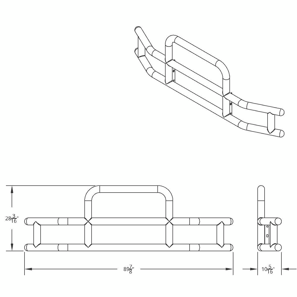HighwayShield I15-304 Stainless Steel Grille Guard & Bracket Kit For 2012-2021 Peterbilt 579 - Thumbnail 9