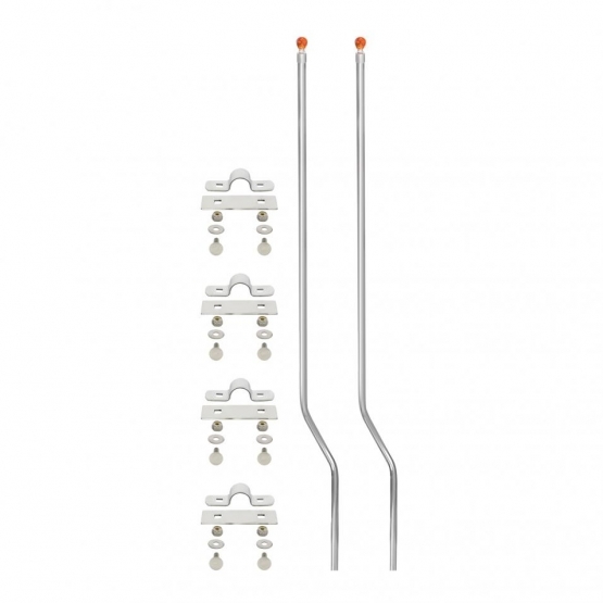 Stainless Bumper Guide Kit With Skull Top - Amber (Pair)