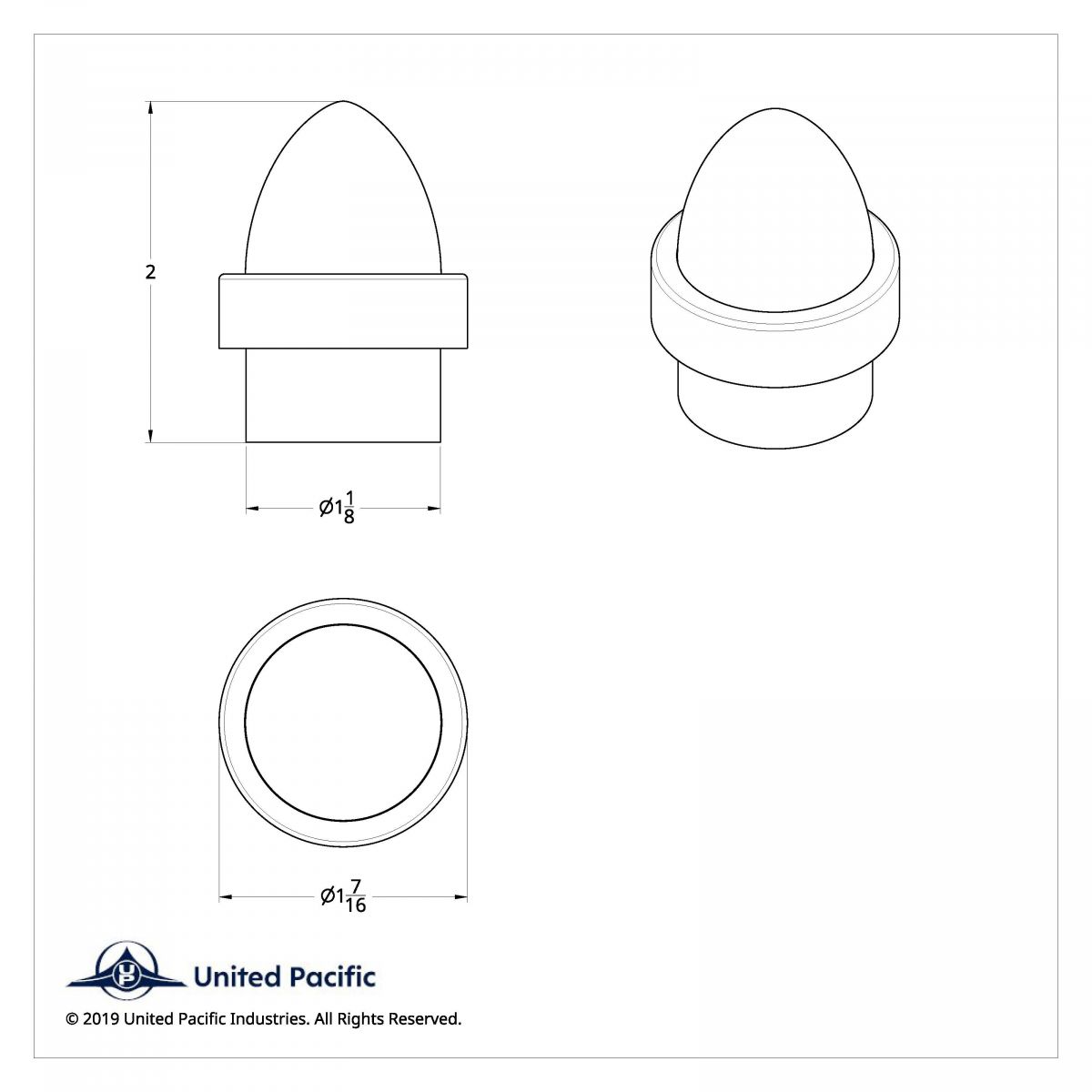 Watermelon Lens Bumper Guide Top With Chrome Base - Amber (2-Pack) - Thumbnail 4