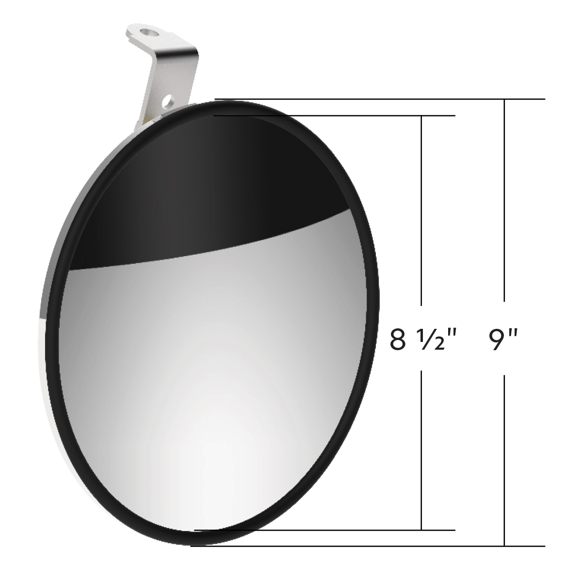 8-1/2" 430 Stainless Steel Convex Heated Mirror With LED - Driver - Thumbnail 8