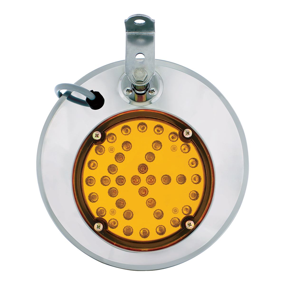 8-1/2" 430 Stainless Steel Convex Heated Mirror With LED - Passenger - Thumbnail 4