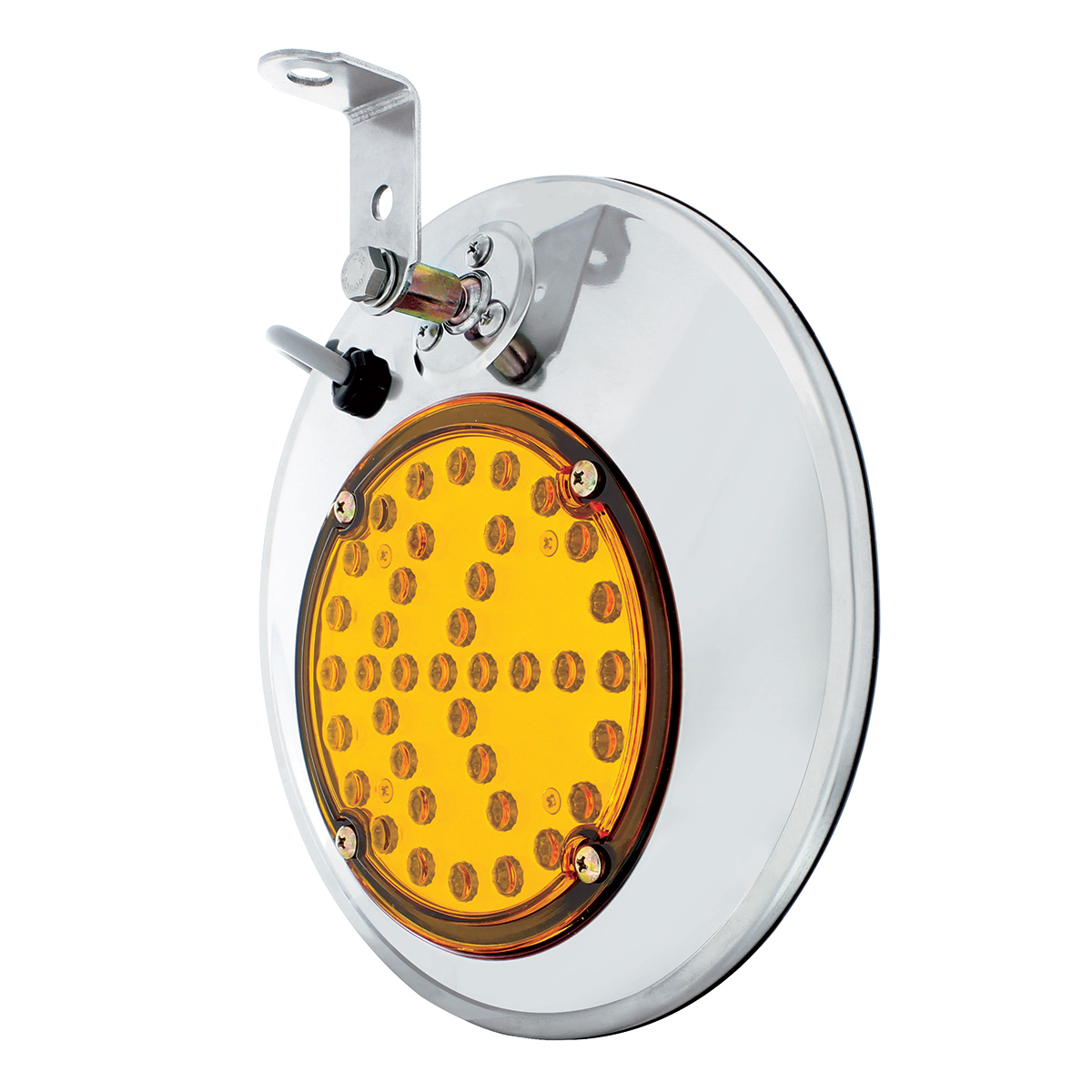 8-1/2" 430 Stainless Steel Convex Heated Mirror With LED - Passenger - Thumbnail 5