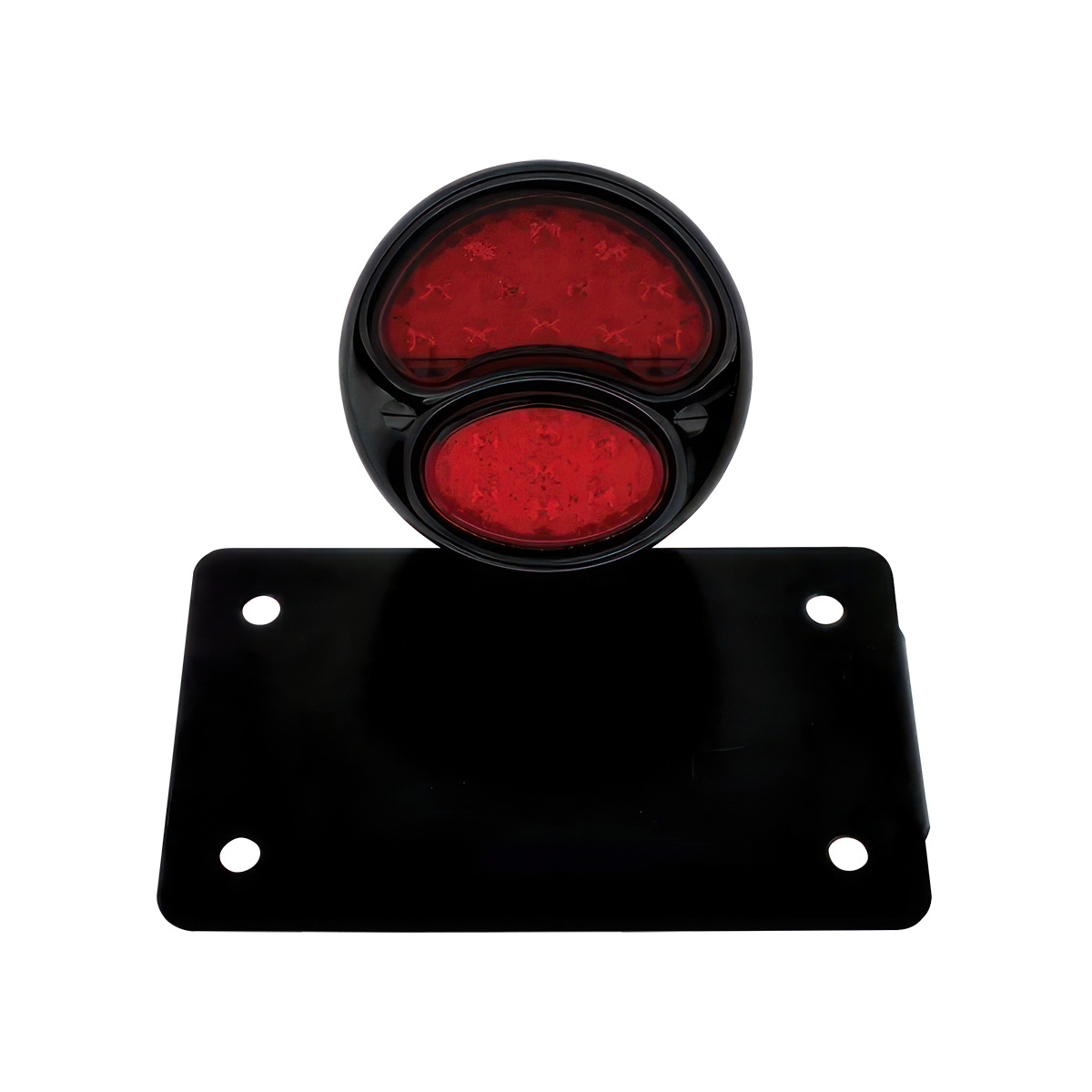 Black 1928 Ford Model A Style LED Tail Light Assembly With Horizontal Mounting Bracket For Motorcycle - Thumbnail 4