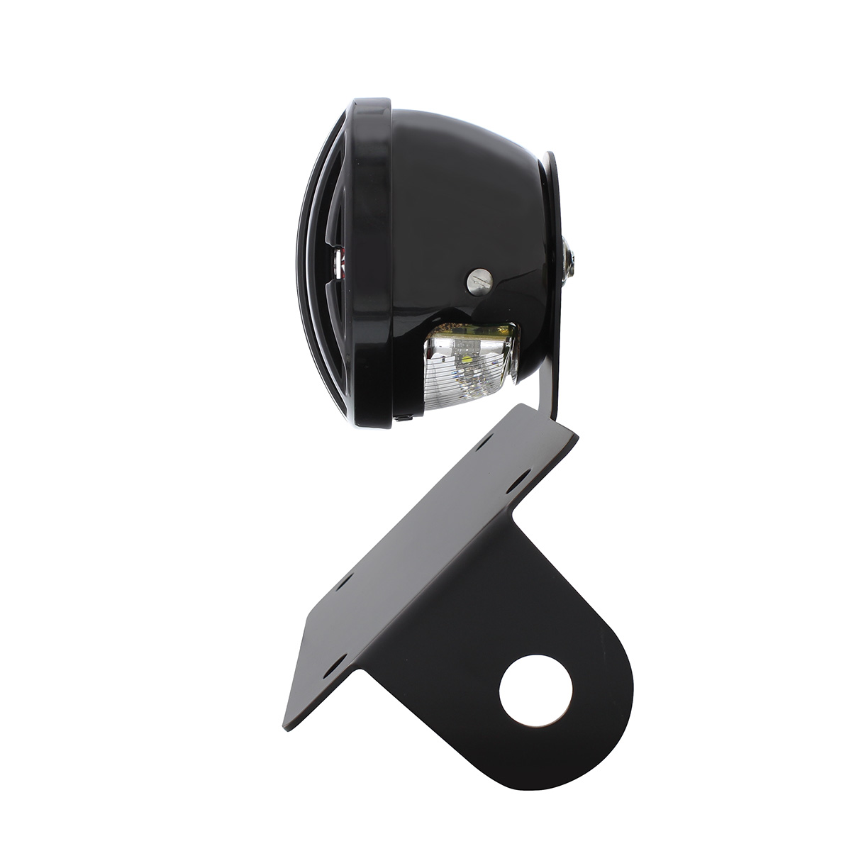 Motorcycle LED "Bobber" Style Horizontal Tail Light With Black Grille Bezel-Red Lens - Thumbnail 6