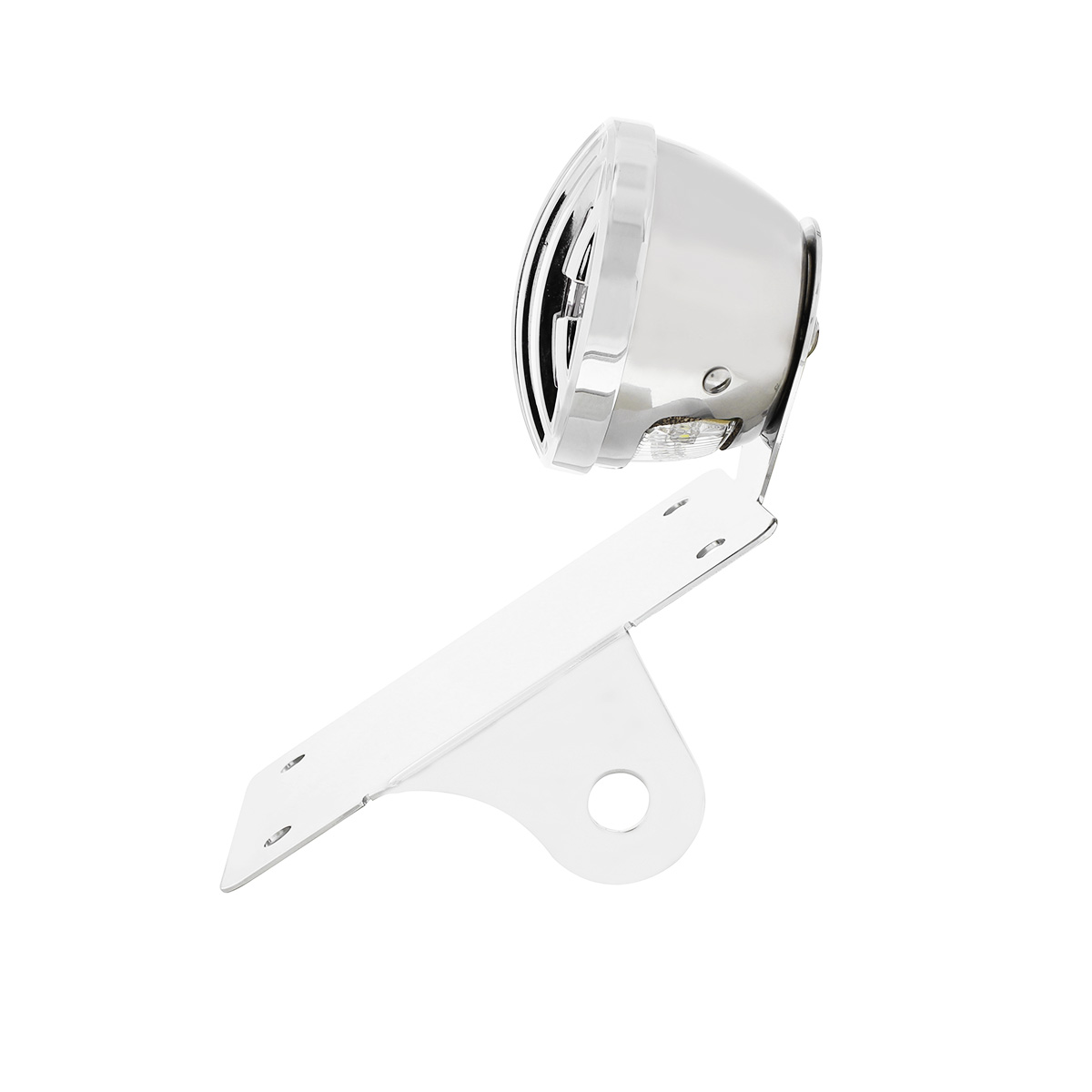 Motorcycle LED "Bobber" Style Vertical Tail Light With Chrome Grille Bezel-Smoke Lens - Thumbnail 6