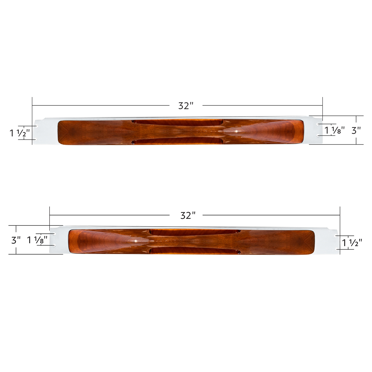 Wood Armrest With SS Window Sill Mounting Plate For 2003-2005 Peterbilt - Thumbnail 6