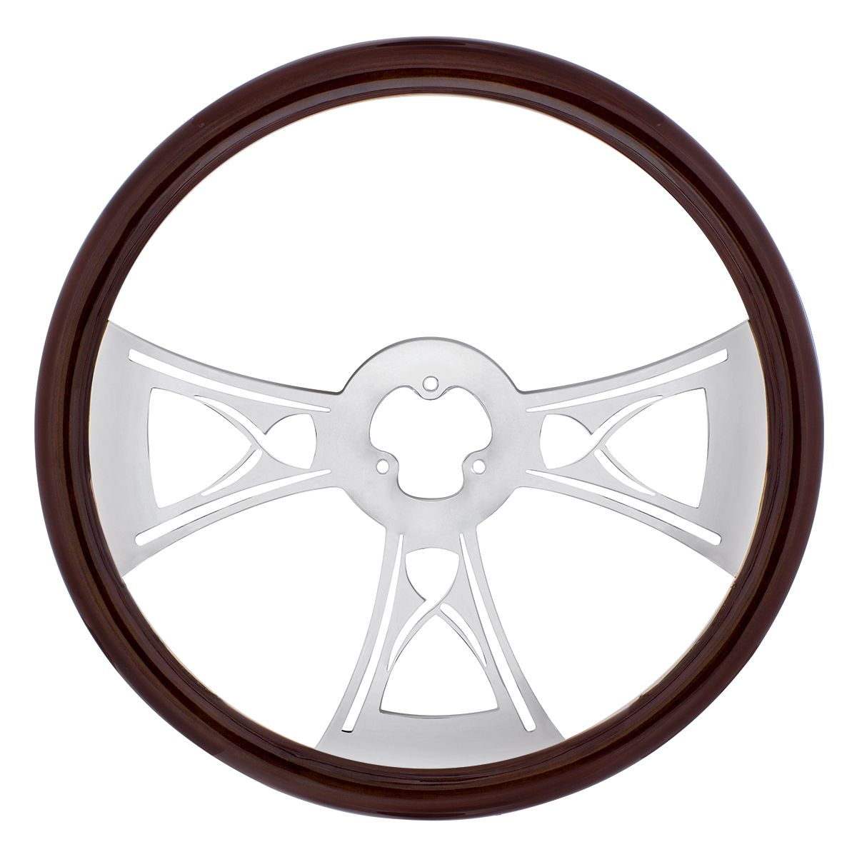 18" Wood Steering Wheel - Hourglass