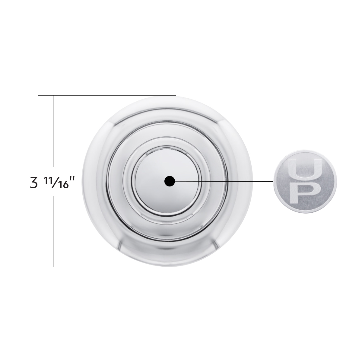 Chrome Aluminum Steering Wheel Horn Button With UP Logo - Thumbnail 6