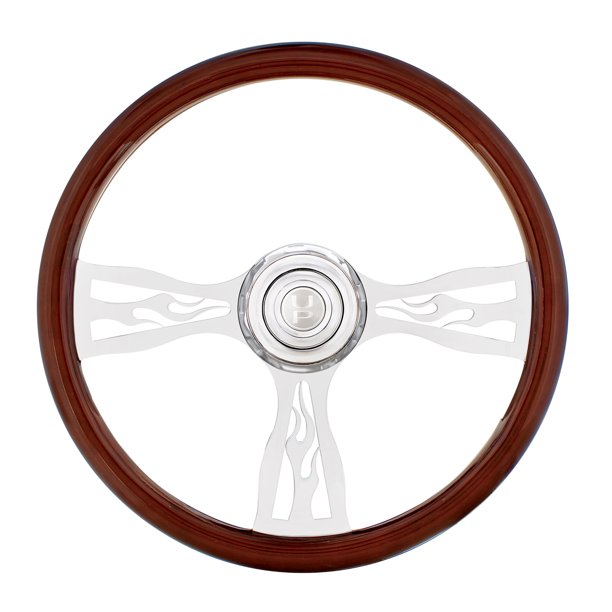 18" Flame Steering Wheel With Hub & Horn Kit  - Freightliner 1989-July 2006 - Thumbnail 4