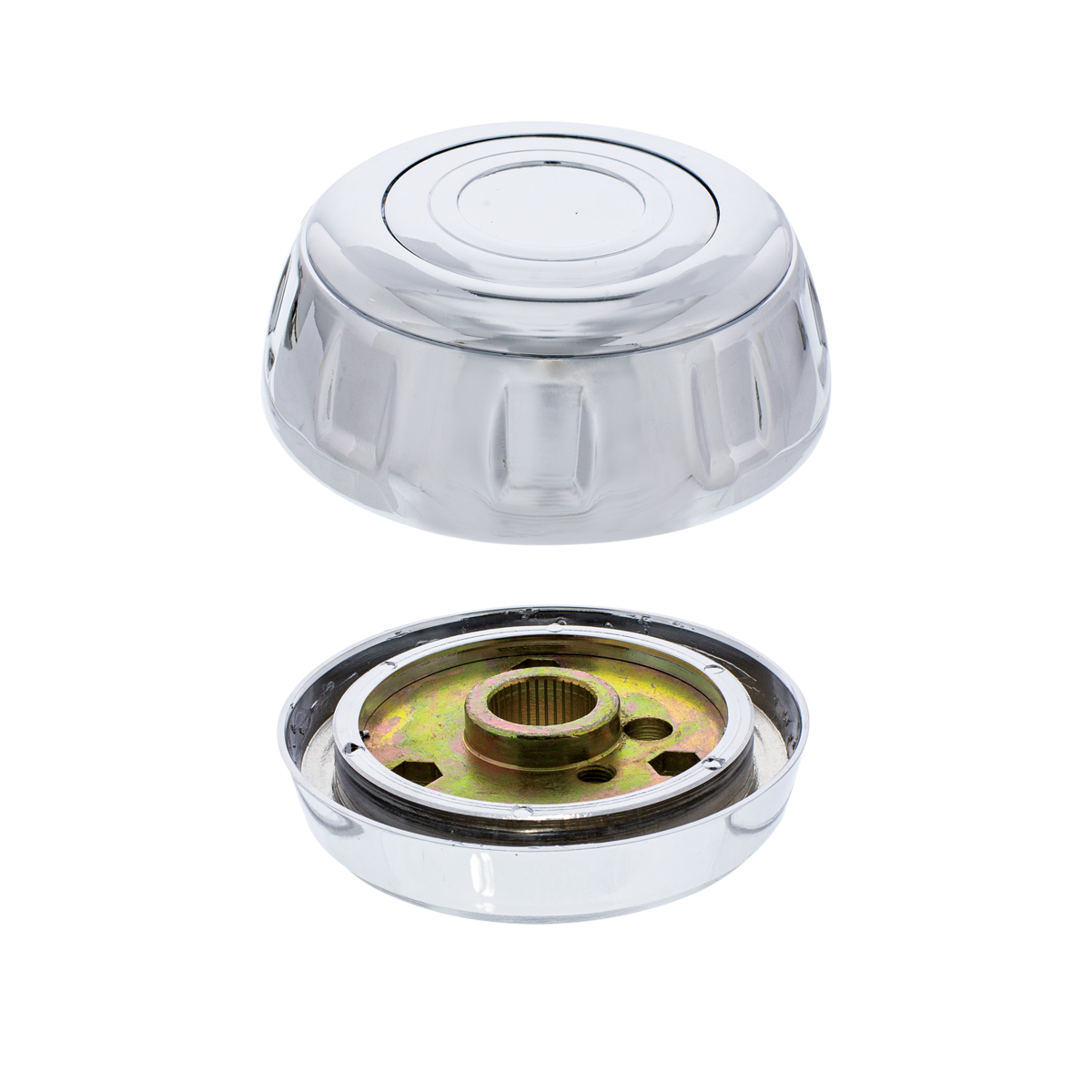 18" Chrome Flame Steering Wheel With Hub & Horn Button Kit For Peterbilt (1998-2005) & Kenworth (2001-2002) - Thumbnail 3