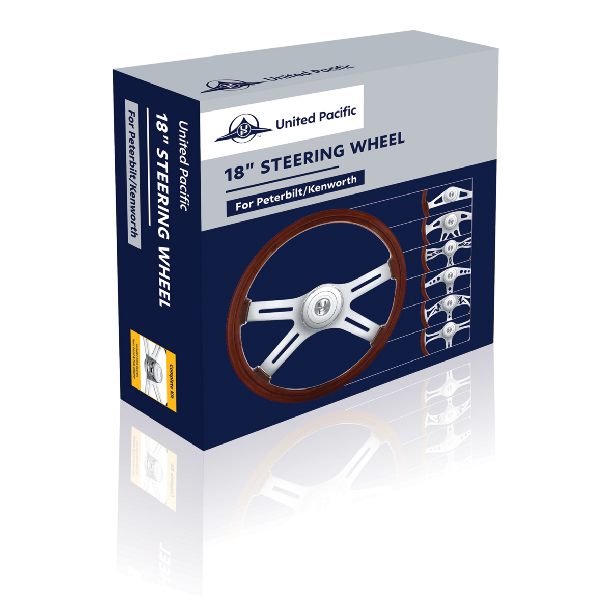 18" Chrome GT Steering Wheel With Hub & Horn Button Kit For Peterbilt (1998-2005) & Kenworth (2001-2002) - Thumbnail 5