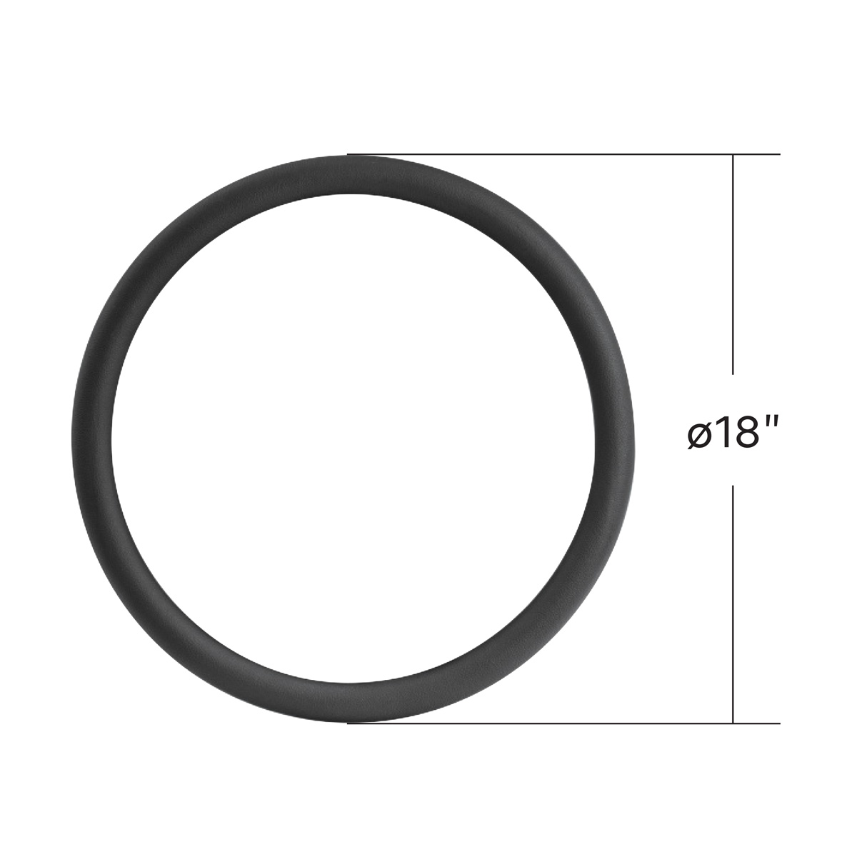 18" Black Leather Replacement Rim For United Pacific Leather Rim Steering Wheels - Thumbnail 7