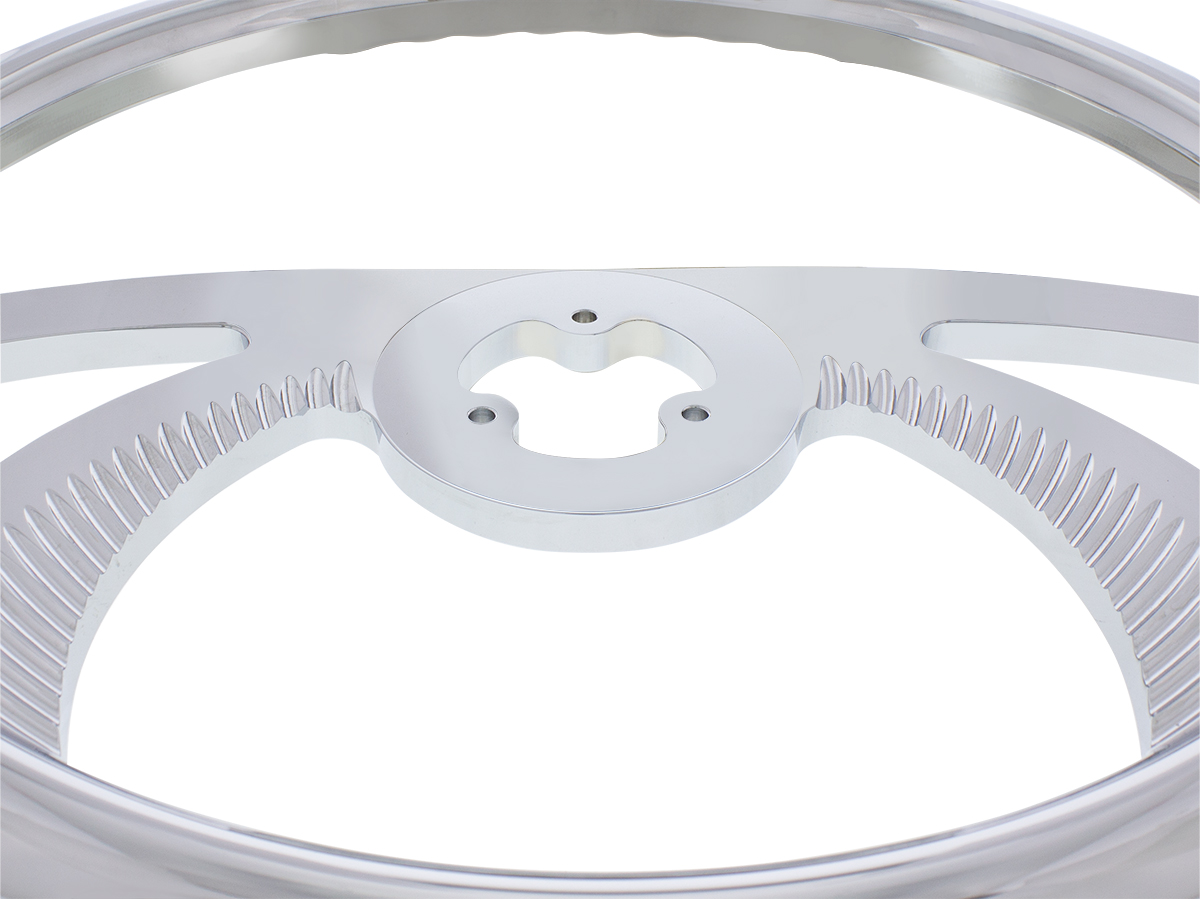 18" Chrome Aluminum "Scorpion" Style Steering Wheel - Thumbnail 2