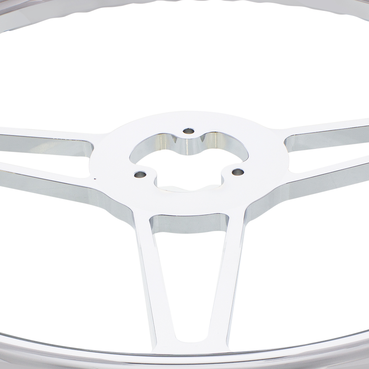 18" Chrome Aluminum "Chopper" Style Steering Wheel - Thumbnail 2