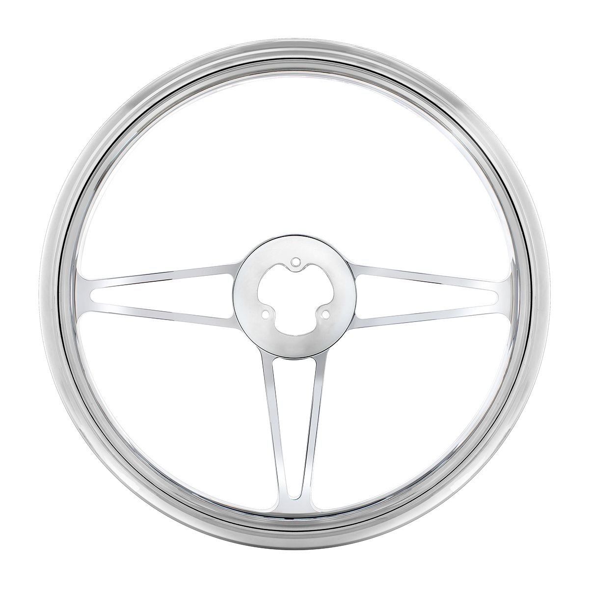 18" Chrome Aluminum "3-Spoke" Style Steering Wheel