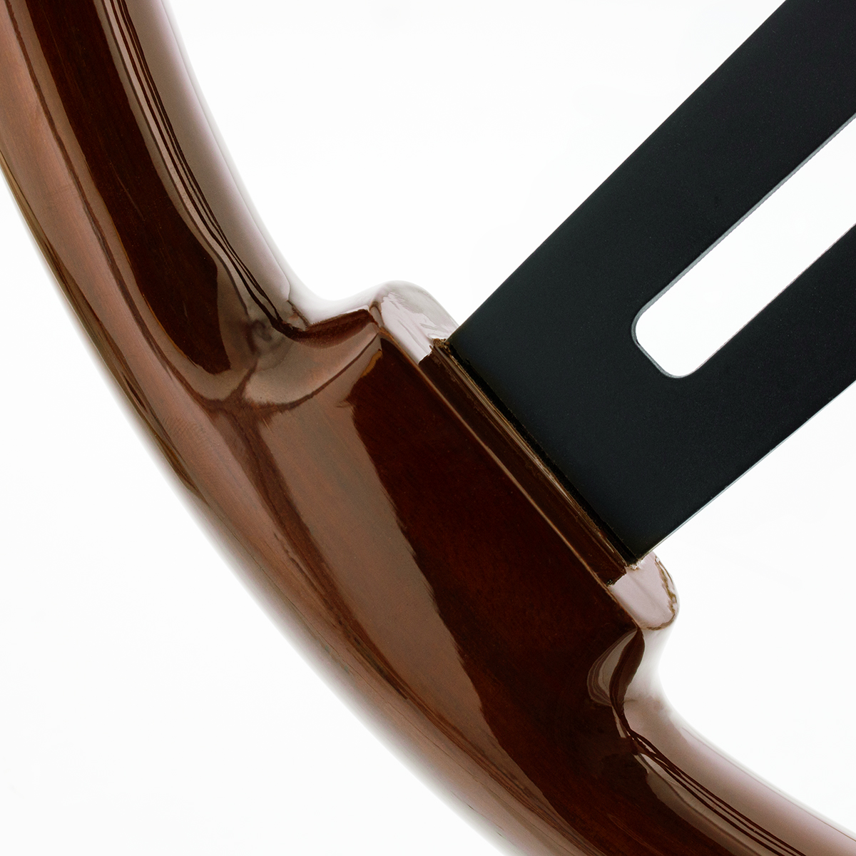 18" Matte Black 4 Spoke Steering Wheel With Horn Bezel & Button-Wood Grain - Thumbnail 6