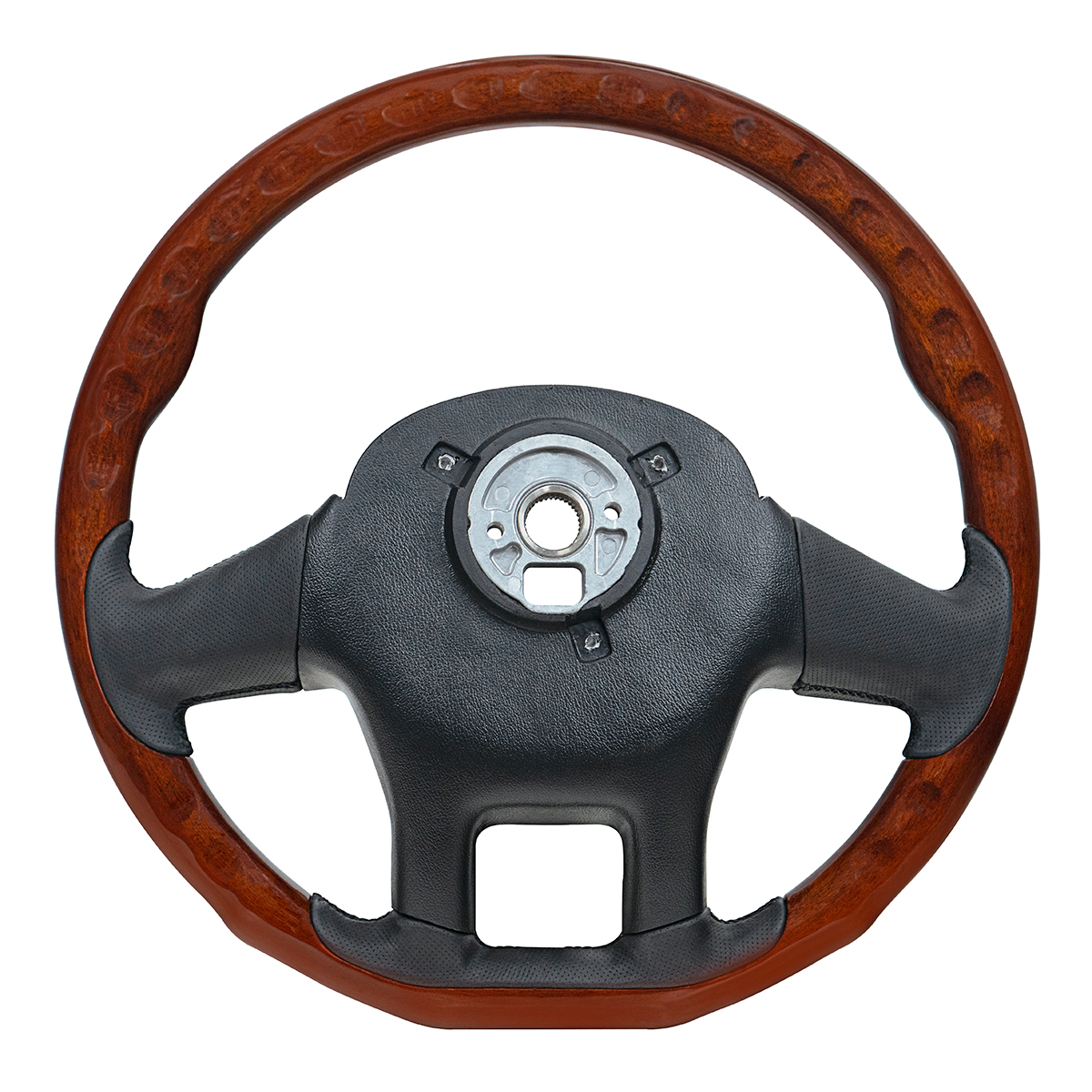 18" YourGrip Wood Steering Wheel For 2012-2021 Peterbilt 579 & 2013-2021 Kenworth T680 - Thumbnail 3