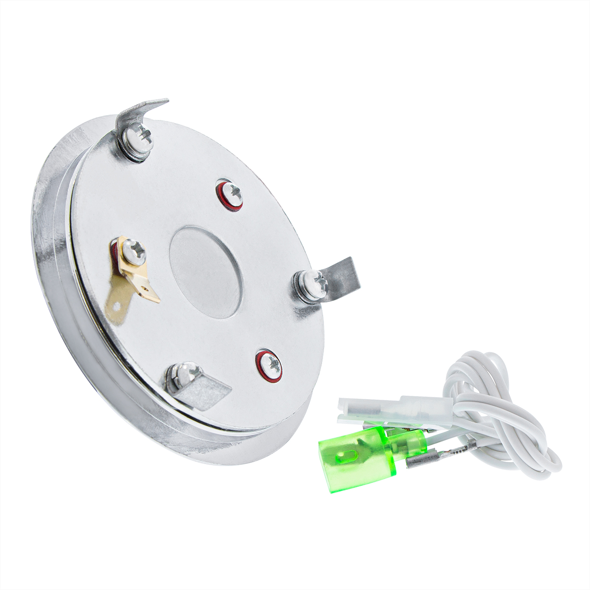 Chrome Aluminum Steering Wheel Horn Button With Metal Medallion, US Marine Corps - Thumbnail 4