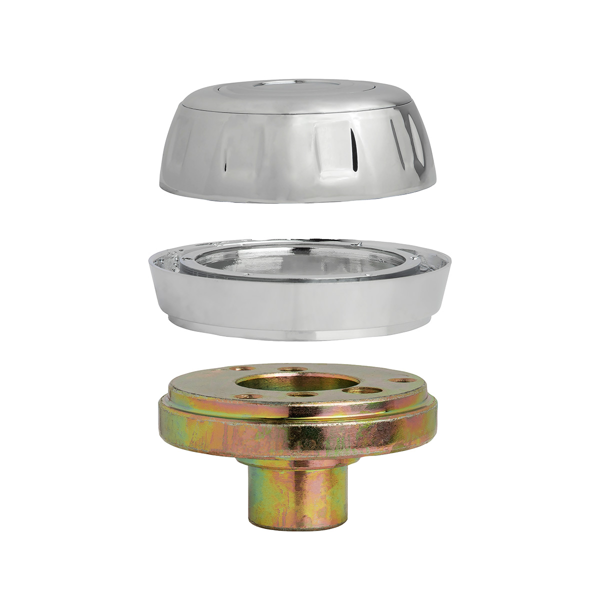 Chrome Steering Wheel Hub & Horn Button Kit For Peterbilt (1998-2005), & Kenworth (2001-2002) - Thumbnail 3