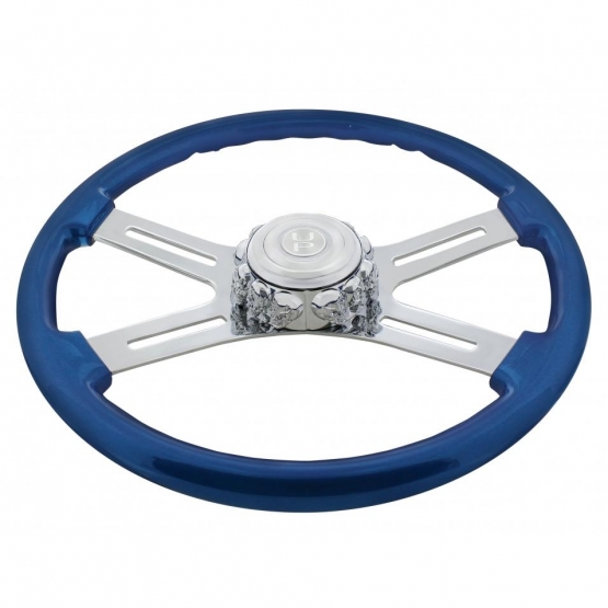 Chrome Die-Cast Skull Horn Button Bezel - Thumbnail 2