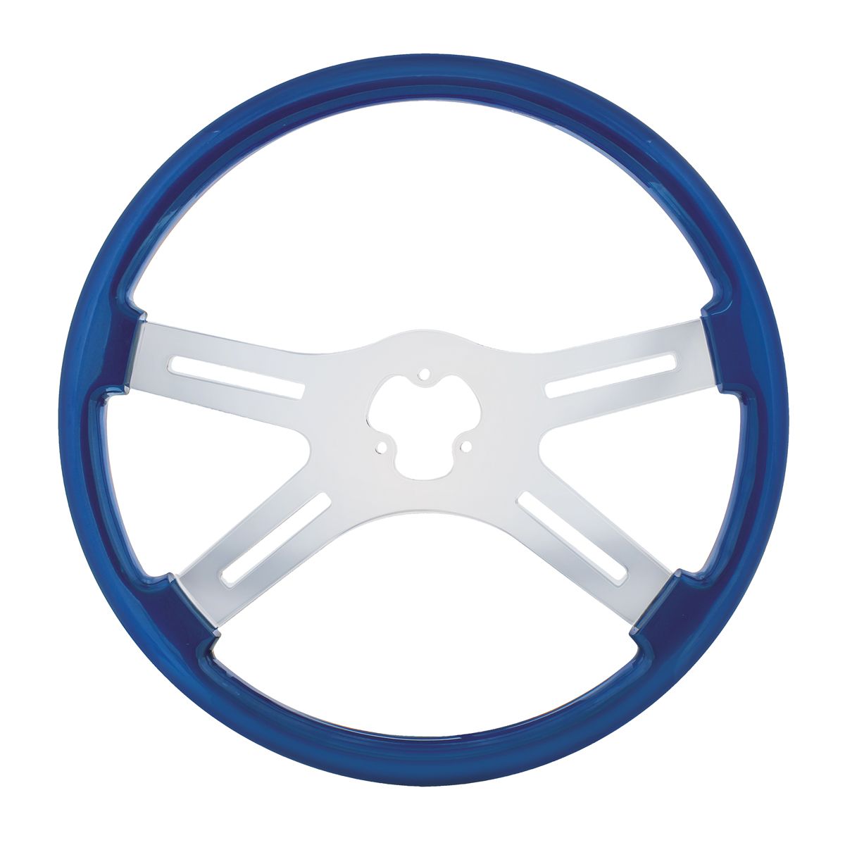 18" Color 4 Spoke Steering Wheel - Electric Blue