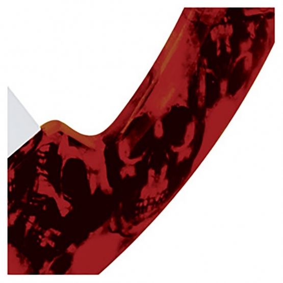 18" Skull Steering Wheel Only With Hydro-Dip Finish Wood - Red - Thumbnail 2